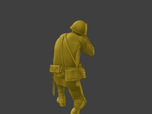 Japanese soldier ww2 Shoot Crouch J2 3D Print Model