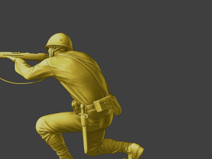 Japanese soldier ww2 Shoot Crouch J2 3D Print Model