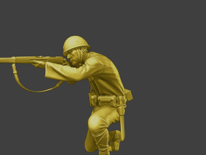 Japanese soldier ww2 Shoot Crouch J2 3D Print Model
