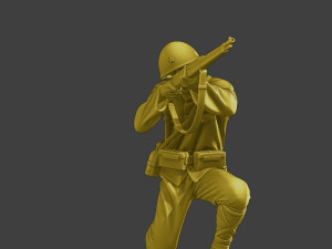Japanese soldier ww2 Shoot Crouch J2 3D Print Model