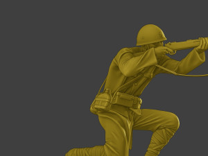 Japanese soldier ww2 Shoot Crouch J2 3D Print Model