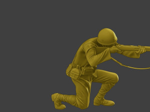Japanese soldier ww2 Shoot Crouch J2 3D Print Model