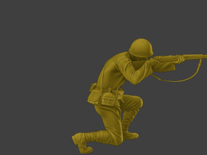 Japanese soldier ww2 Shoot Crouch J2 3D Print Model