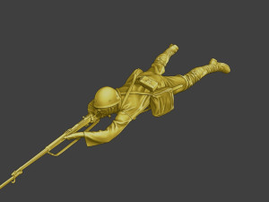 Japanese soldier ww2 Shoot Lying J2 Modèles 3D en vedette