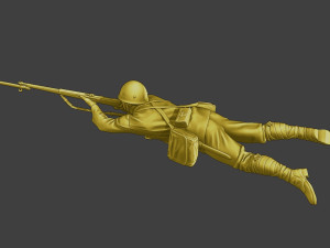 Japanese soldier ww2 Shoot Lying J2 Modèles 3D en vedette