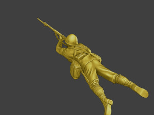 Japanese soldier ww2 Shoot Lying J2 Modèles 3D en vedette