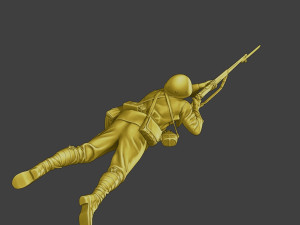 Japanese soldier ww2 Shoot Lying J2 Modèles 3D en vedette