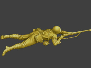 Japanese soldier ww2 Shoot Lying J2 Modèles 3D en vedette