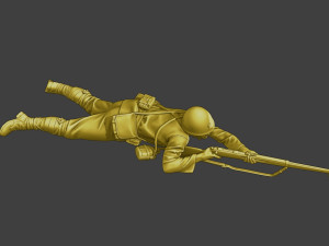 Japanese soldier ww2 Shoot Lying J2 Modèles 3D en vedette