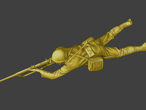 Japanese soldier ww2 Shoot Lying J2 Modèles 3D en vedette