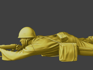 Japanese soldier ww2 Shoot Lying J2 Modèles 3D en vedette