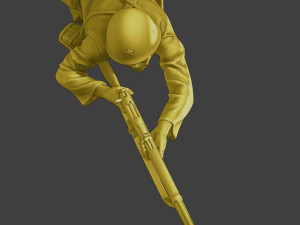 Japanese soldier ww2 Shoot Lying J2 Modèles 3D en vedette