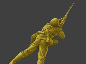 Japanese soldier ww2 Shoot Lying J2 Modèles 3D en vedette
