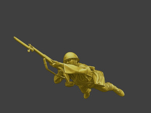 Japanese soldier ww2 Shoot Lying J2 Modèles 3D en vedette