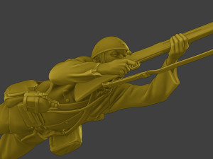Japanese soldier ww2 Shoot Lying J2 Modèles 3D en vedette