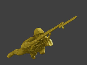 Japanese soldier ww2 Shoot Lying J2 Modèles 3D en vedette
