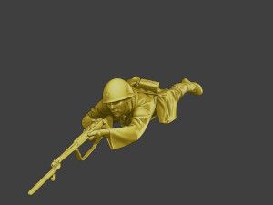 Japanese soldier ww2 Shoot Lying J2 Modèles 3D en vedette