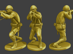 Japanese soldier ww2 Shoot SCrouch J2 3D Print Model
