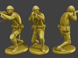 Japanese soldier ww2 Shoot SCrouch J2 Model do druku 3D