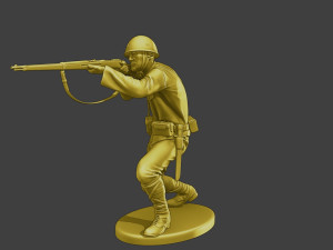 Japanese soldier ww2 Shoot SCrouch J2 3D Print Model