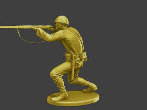 Japanese soldier ww2 Shoot SCrouch J2 3D Print Model