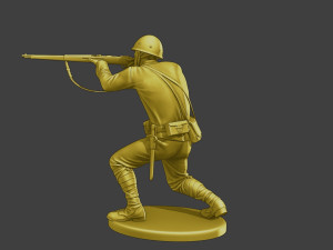 Japanese soldier ww2 Shoot SCrouch J2 3D Print Model