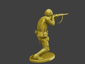 Japanese soldier ww2 Shoot SCrouch J2 3D Print Model