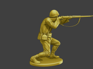 Japanese soldier ww2 Shoot SCrouch J2 3D Print Model