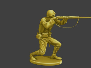 Japanese soldier ww2 Shoot SCrouch J2 3D Print Model