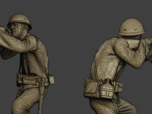 Japanese soldier ww2 Shoot SCrouch J2 3D Print Model