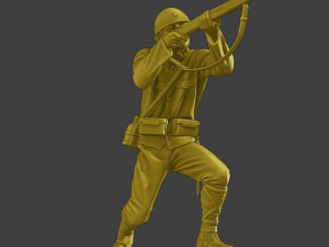 Japanese soldier ww2 Shoot SCrouch J2 3D Print Model