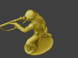 Japanese soldier ww2 Shoot SCrouch J2 3D Print Model