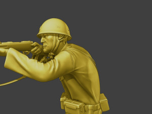 Japanese soldier ww2 Shoot SCrouch J2 3D Print Model