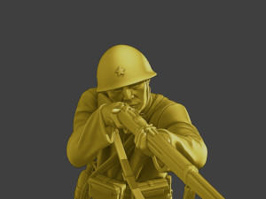 Japanese soldier ww2 Shoot SCrouch J2 3D Print Model