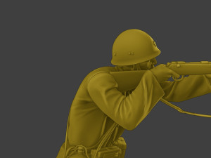 Japanese soldier ww2 Shoot SCrouch J2 3D Print Model