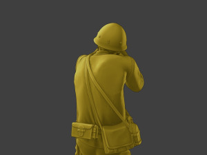 Japanese soldier ww2 Shoot SCrouch J2 3D Print Model
