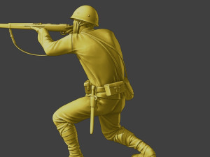 Japanese soldier ww2 Shoot SCrouch J2 3D Print Model