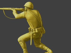 Japanese soldier ww2 Shoot SCrouch J2 3D Print Model