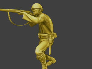 Japanese soldier ww2 Shoot SCrouch J2 3D Print Model
