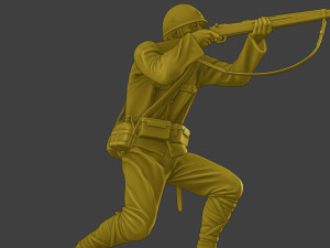 Japanese soldier ww2 Shoot SCrouch J2 3D Print Model