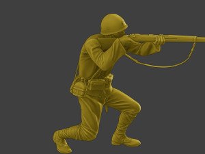 Japanese soldier ww2 Shoot SCrouch J2 3D Print Model
