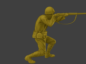 Japanese soldier ww2 Shoot SCrouch J2 3D Print Model