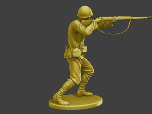 Japanese soldier ww2 Shoot Stand J2 Model Cetak 3D