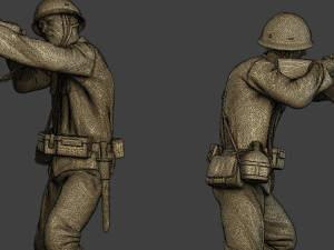 Japanese soldier ww2 Shoot Stand J2 Model Cetak 3D