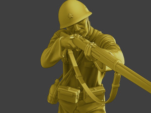 Japanese soldier ww2 Shoot Stand J2 Model Cetak 3D