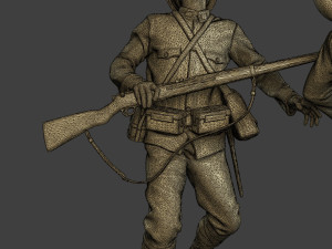 Japanese soldier ww2 Shooted J2 3Dプリントモデル