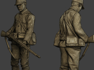 Japanese soldier ww2 Stand J2 3D Print Model