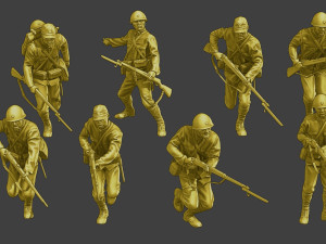 Japanese soldiers ww2 J2 Pack1 3D Print Model