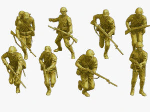 Japanese soldiers ww2 J2 Pack1 3D Print Model