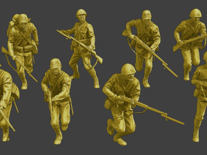 Japanese soldiers ww2 J2 Pack1 Model do druku 3D